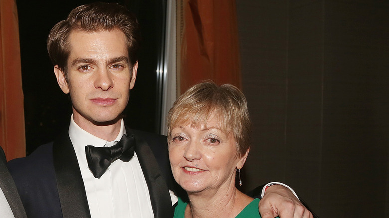 Andrew Garfield and his mother Lynn Garfield attend the Tony Awards