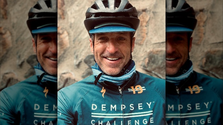 Patrick Dempsey in his cycling gear 