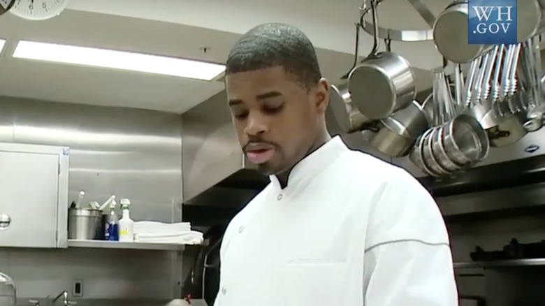 Tafari Campbell working in the White House Kitchen