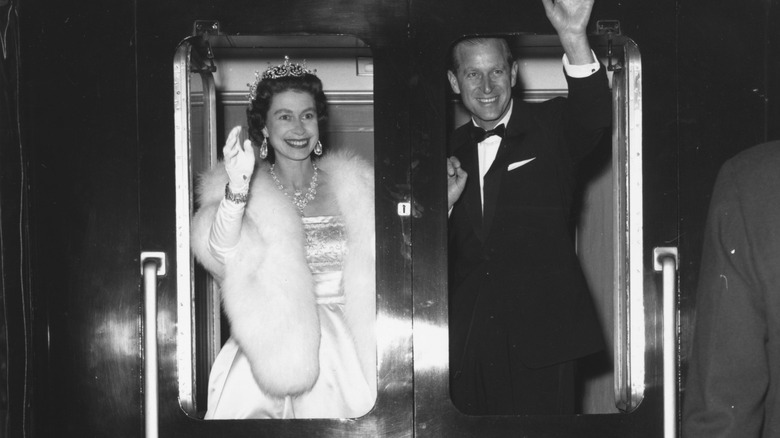 Queen Elizabeth II and Prince Philip smiling