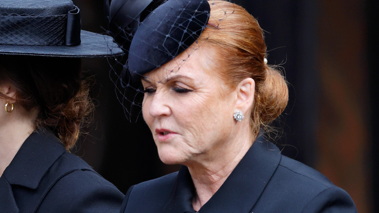 Sarah Ferguson in black