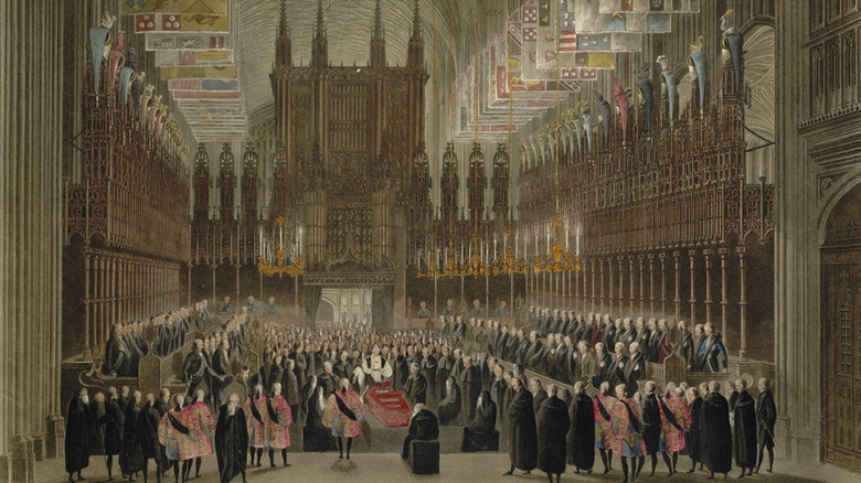 Painting of funeral of Princess Charlotte of Wales