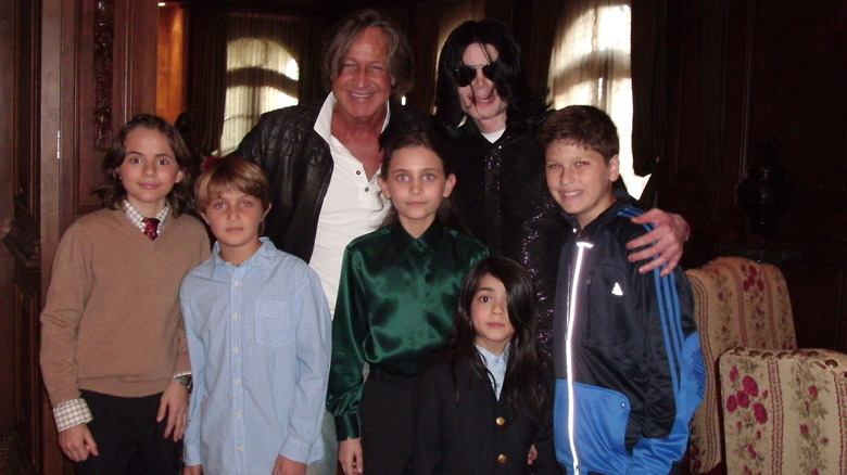 Michael Jackson with his children and Mohamed Hadid