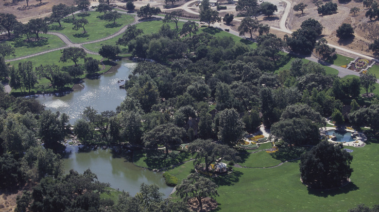 Aerial view of Michael Jackson's Neverland estate