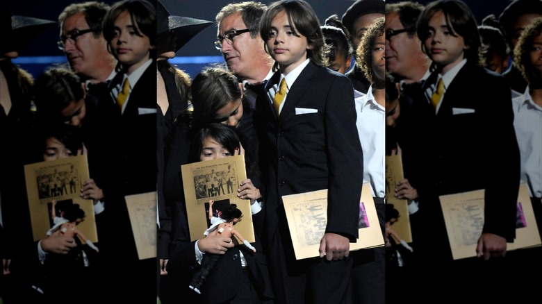 Prince Jackson at his father's memorial service