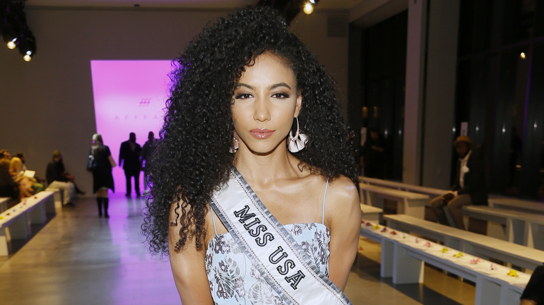 Cheslie Kryst posing in Miss USA sash