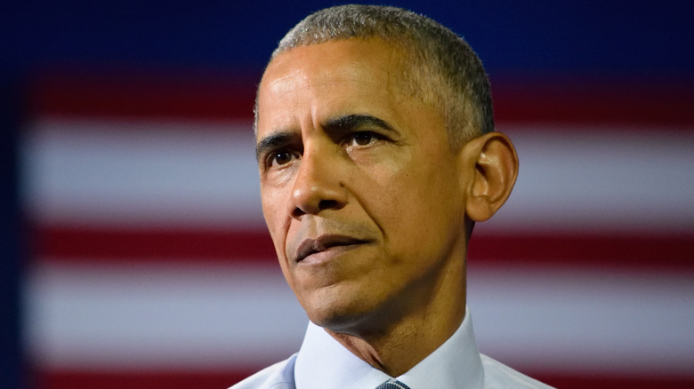 Barack Obama with a solemn face