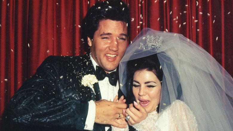 Elvis, Priscilla Presley wedding pic