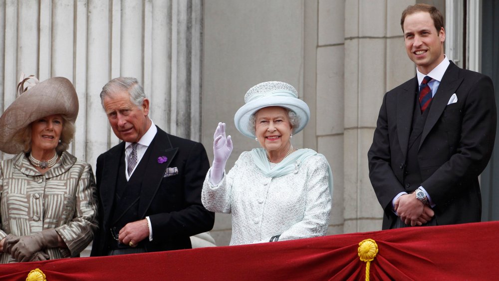 Camilla Parker Bowles, Prince Charles, Queen Elizabeth, and Prince William