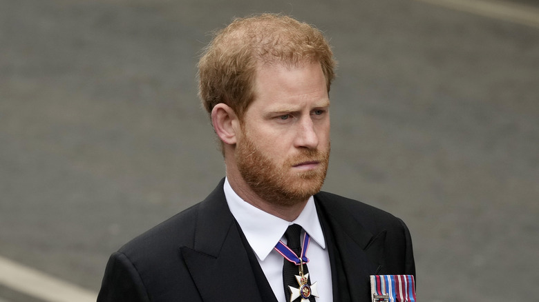 Prince Harry at Queen Elizabeth's funeral