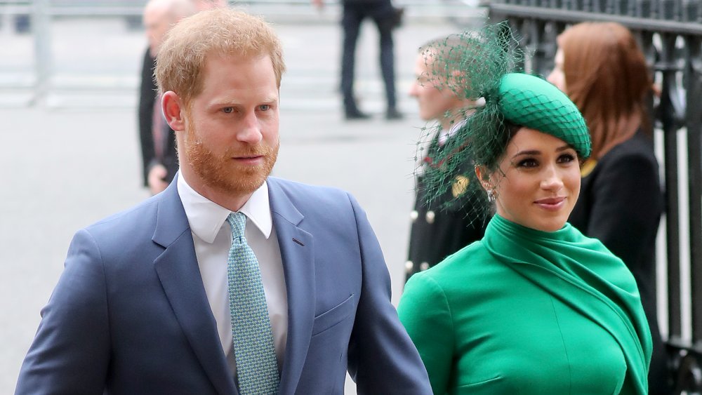 Prince Harry and Meghan, Duchess of Sussex, attending a royal event in 2020