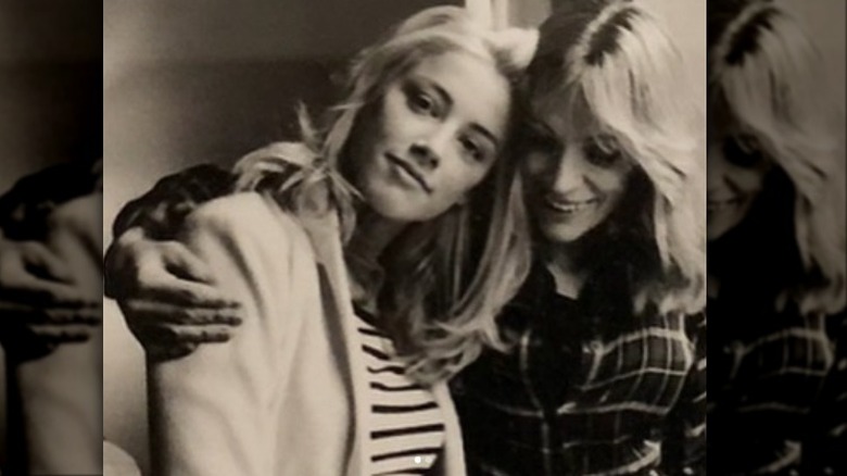 Young Amber Heard with her mother