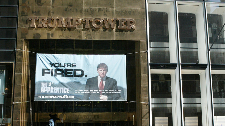 The Apprentice banner ad at Trump Tower