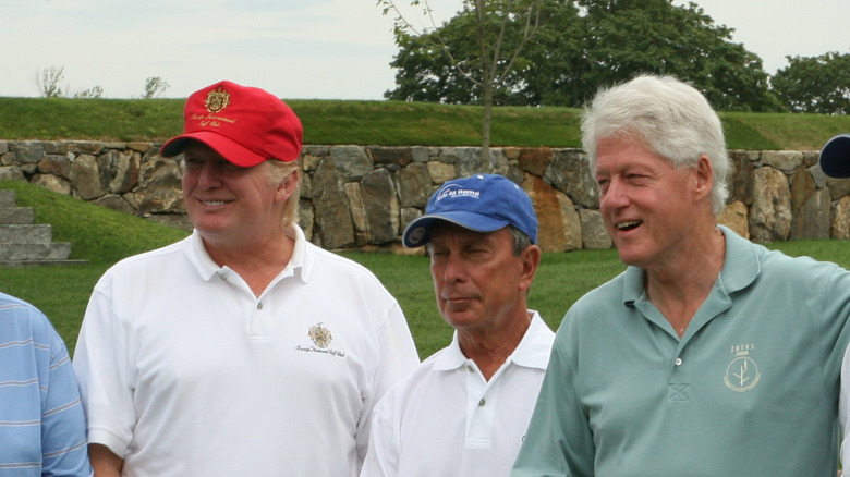 Donald Trump, Michael Bloomberg, Bill Clinton golfing