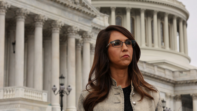 Lauren Boebert standing in front ot the Capitol Building