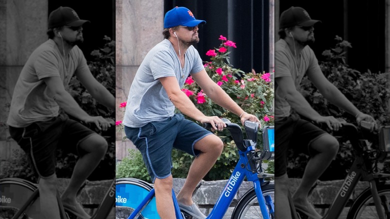 Leonardo DiCaprio riding Citi Bike