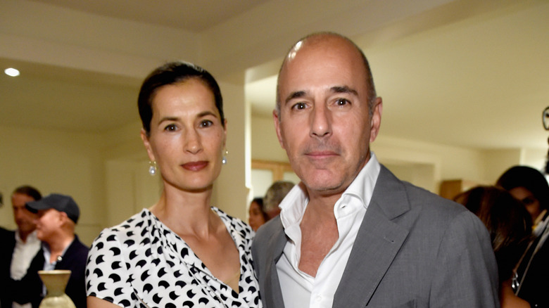 Matt Lauer and Annette Roque posing  