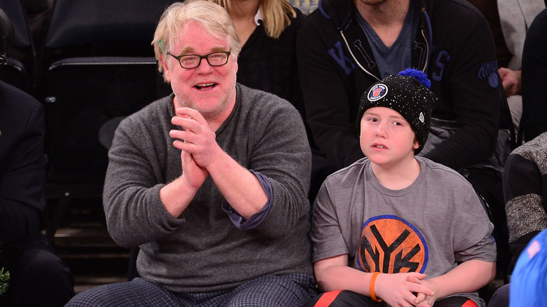 Young Cooper Hoffman and Philip Seymour Hoffman