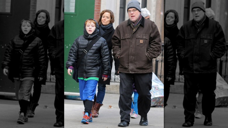 Young Cooper Hoffman and Philip Seymour Hoffman