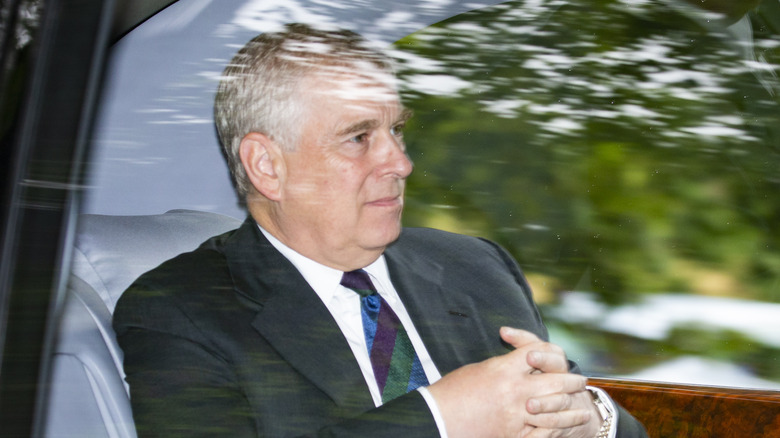 Prince Andrew in a car 