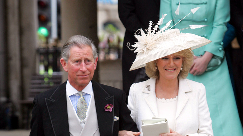 Prince Charles and Camilla Parker Bowles on their wedding day