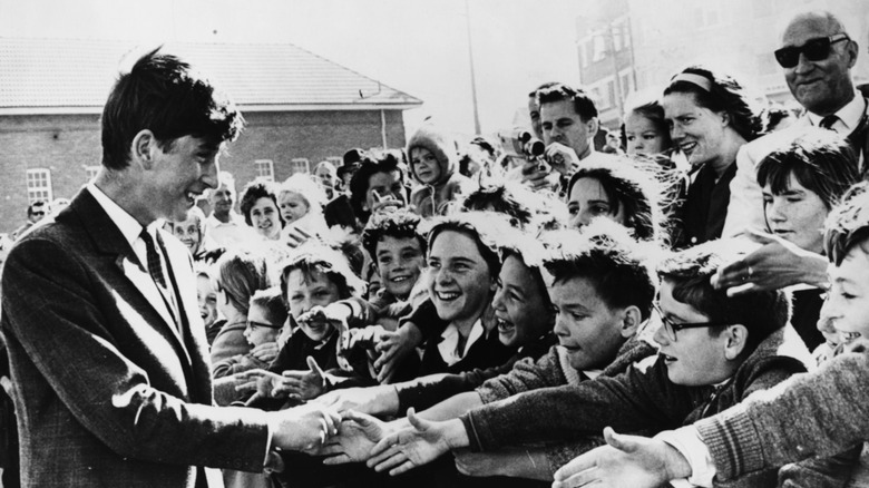 Prince Charles greeting crowd