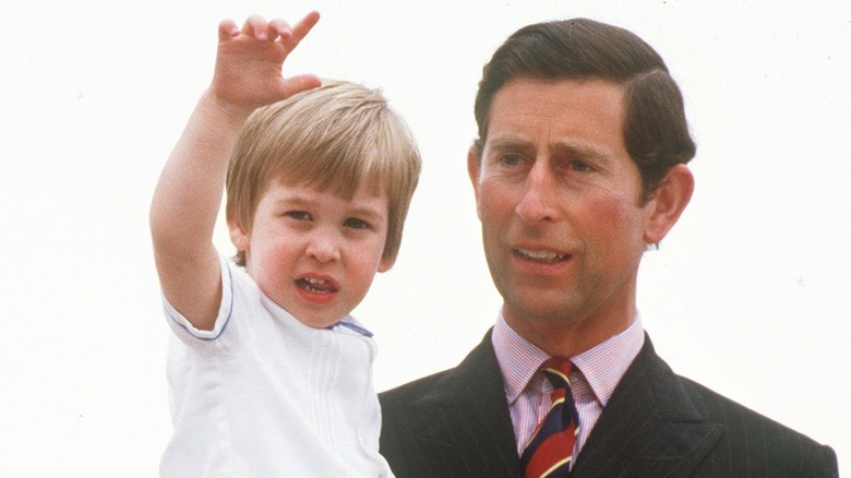 Prince Charles holding Prince William