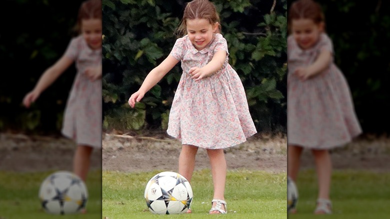 Princess Charlotte playing soccer 