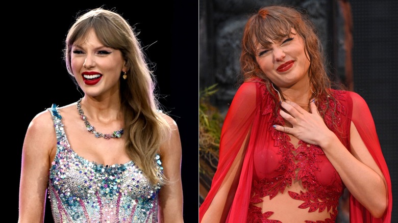 Taylor Swift smiling & Taylor Swift smiling, clutching heart