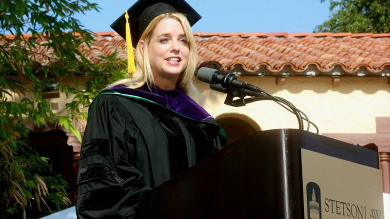 Pam Bondi speaking at her alma mater, Stetson University College of Law.