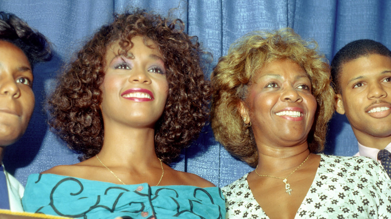 Whitney Houston smiling with her mother