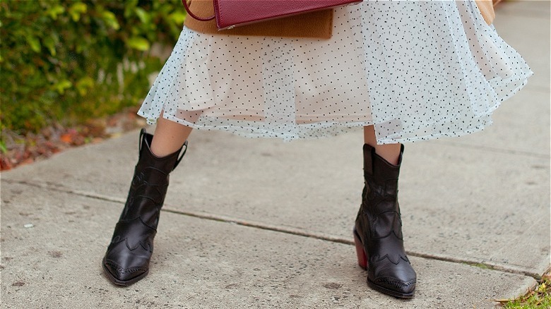 Woman in short booties