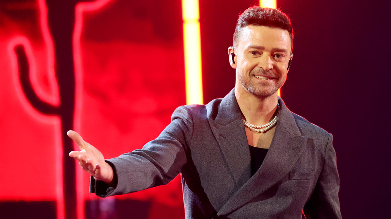 Justin Timberlake performing on stage