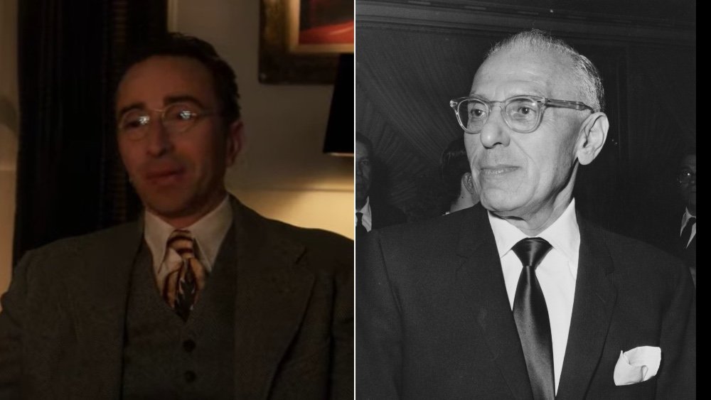 Netflix's Hollywood actor Daniel London and George Cukor, split image