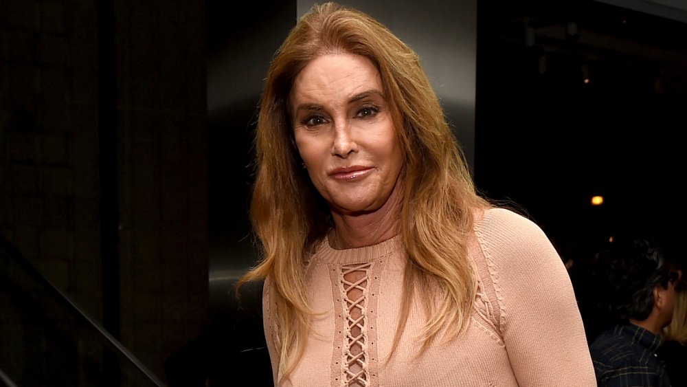 Caitlyn Jenner wearing a pink sweater