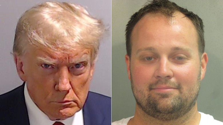 Donald Trump mug shot and Josh Dugggar mug shot