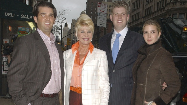 Ivana Trump with children on NYC street