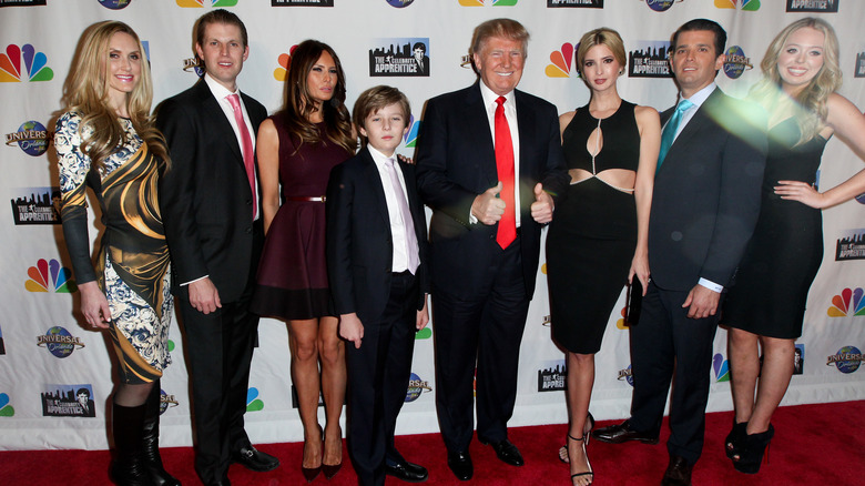 Lara Yunaska, Eric Trump, Melania Trump, Barron Trump, Donald Trump, Ivanka Trump, Donald Trump Jr. & Tiffany Trump at 'Celebrity Apprentice'