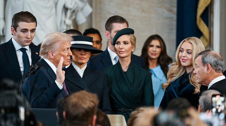 The Trump family during President Donald Trump's inauguration in January 2025