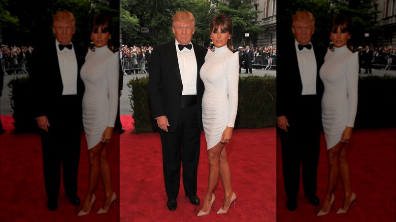 Donald and Melania Trump scowling