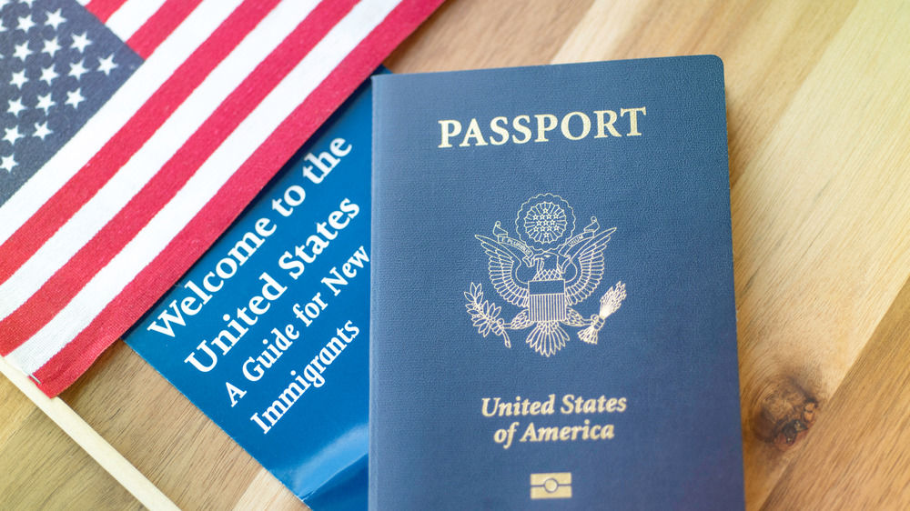 US Passport and flag