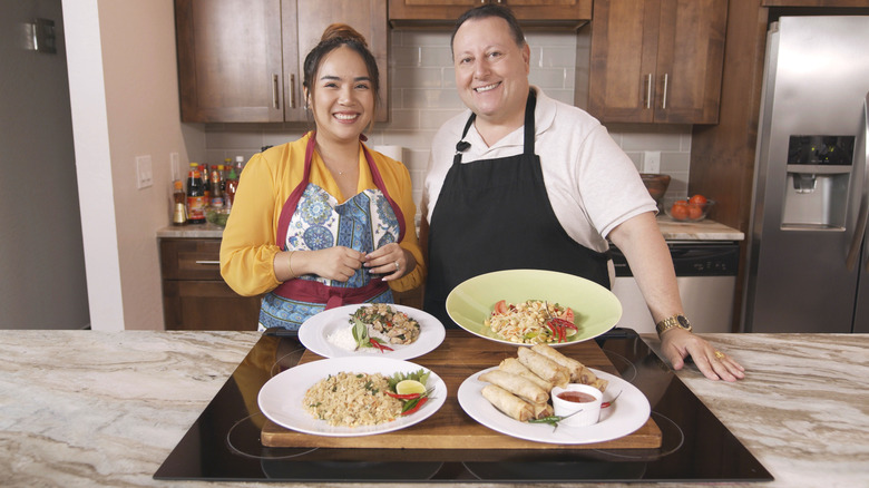 David Toborowsky and Annie Suwan in the kitchen