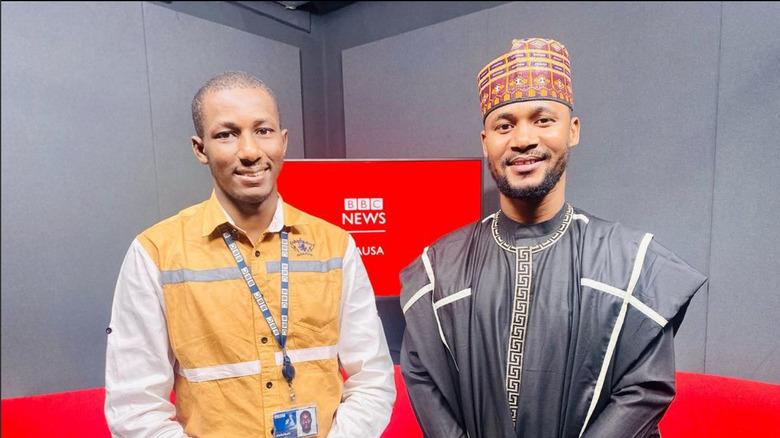 Sojaboy Usman Umar posing at BBC News offices