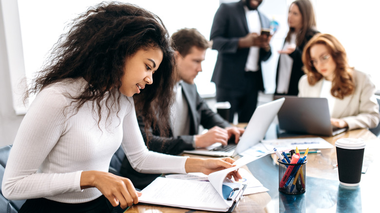 People working in an office