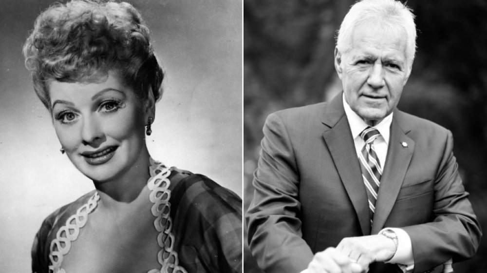 Lucille Ball and Alex Trebek