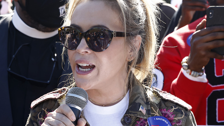 Alyssa Milano protesting 