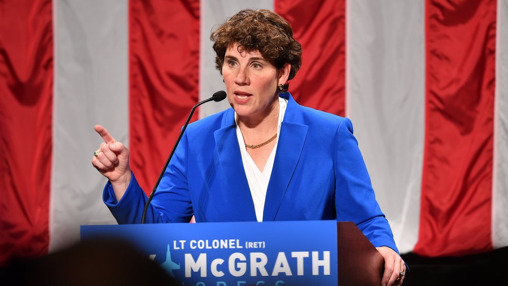 Amy McGrath at election night event in 2018