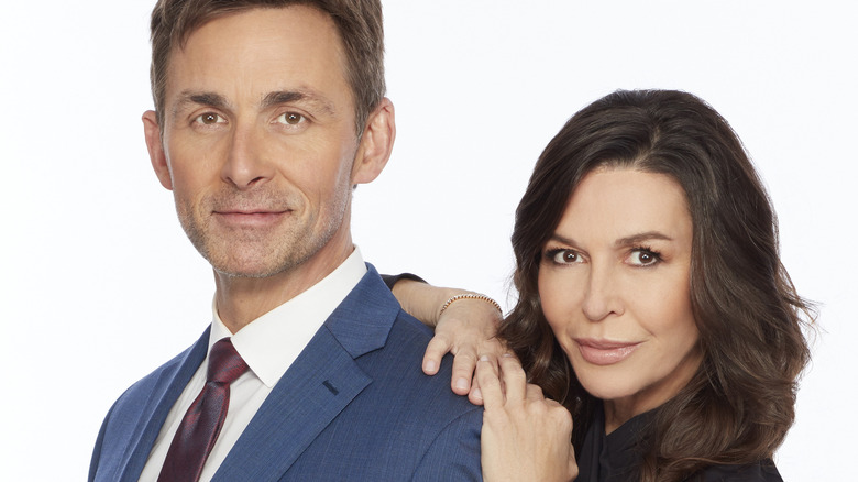 James Patrick Stuart Finola Hughes who play Valentin Cassadine and Anna Devane on General Hospital