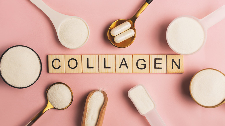 collagen spelled in tiles with various supplements