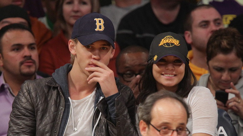 Austin and Vanessa at a basketball game